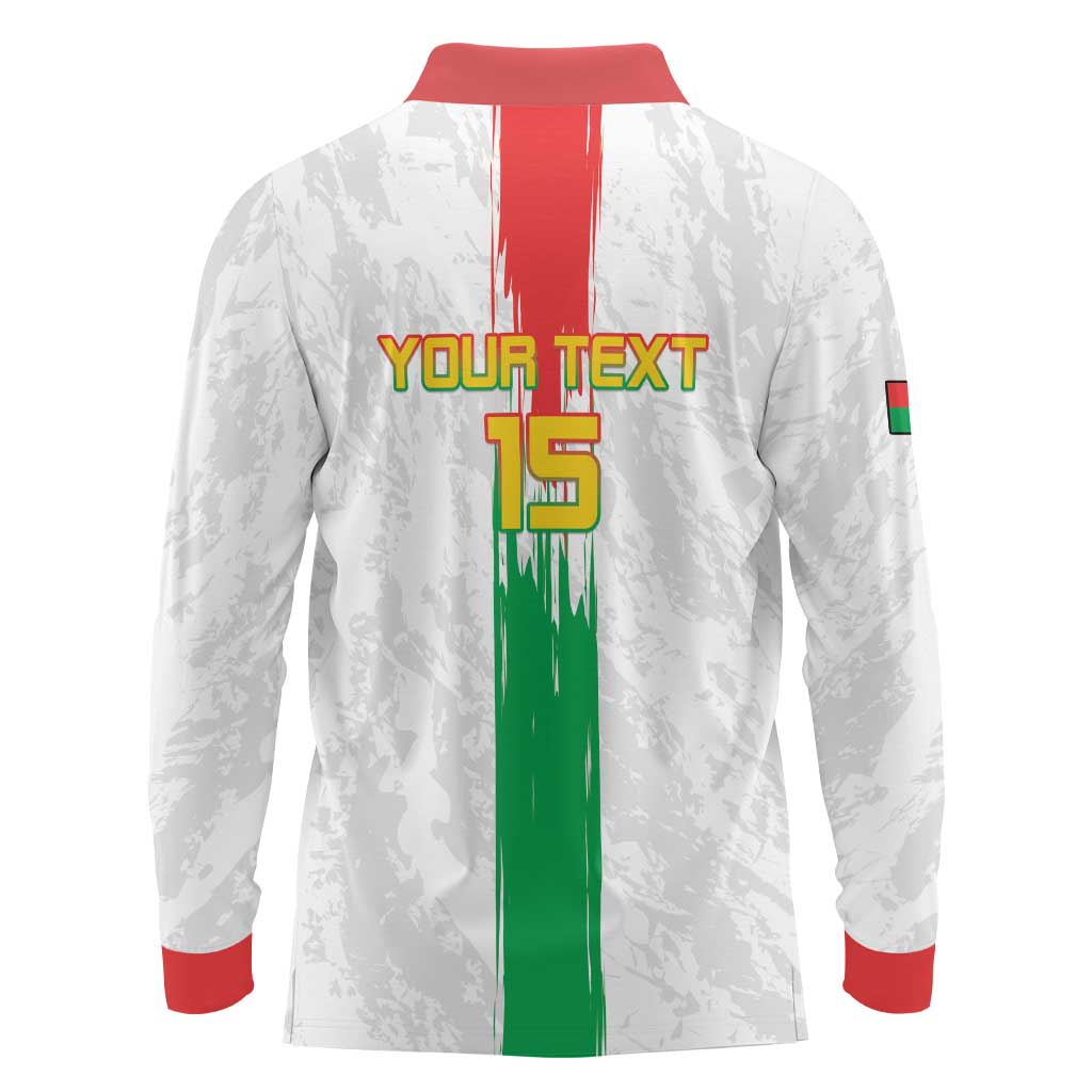 Custom Burkina Faso Football Long Sleeve Polo Shirt Grunge Style