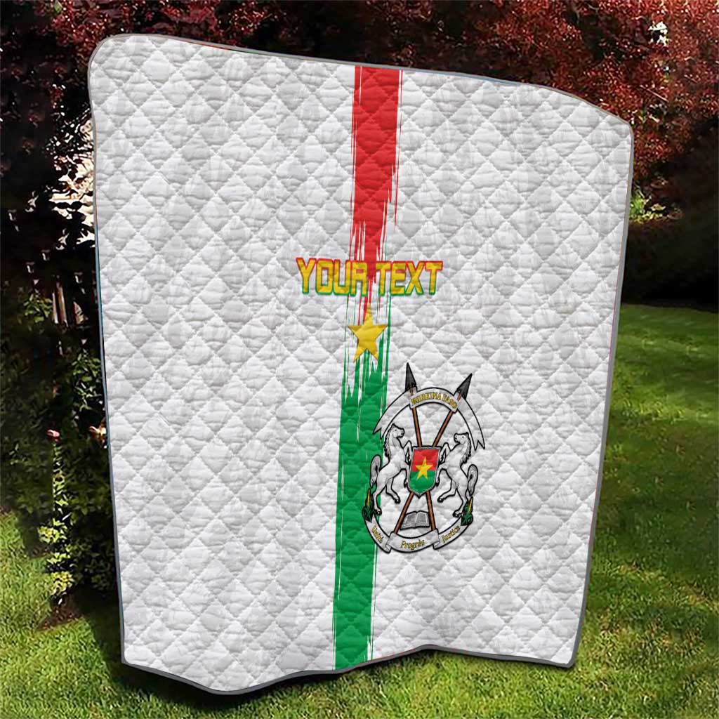 Custom Burkina Faso Football Quilt Grunge Style