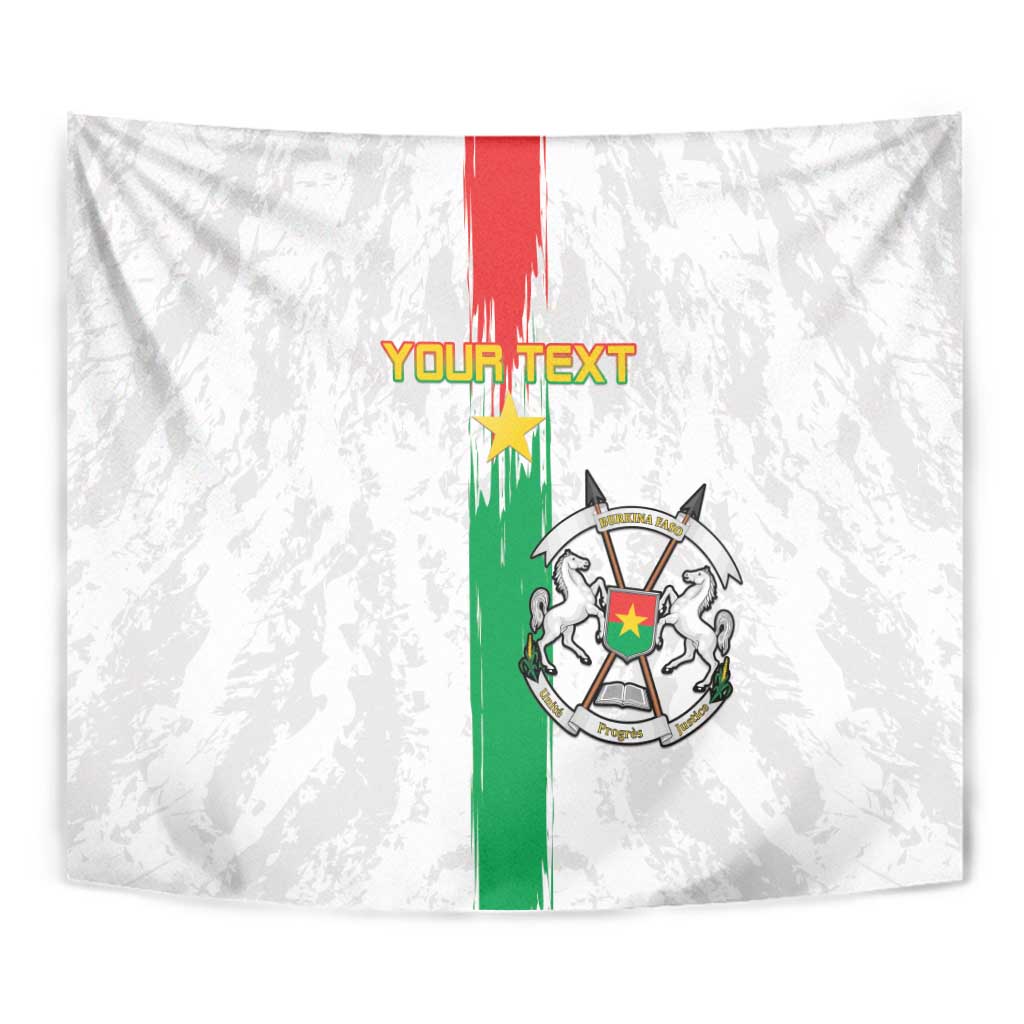 Custom Burkina Faso Football Tapestry Grunge Style