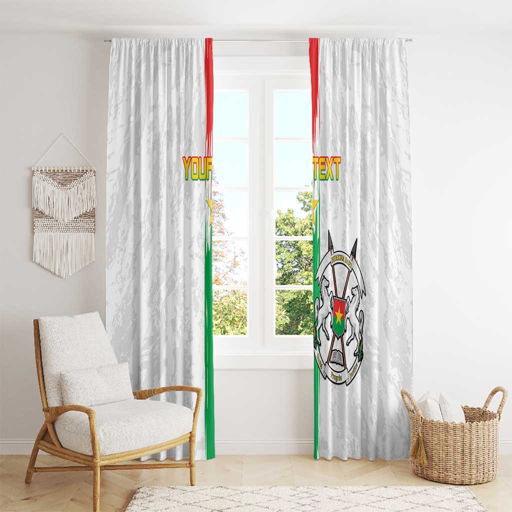 Custom Burkina Faso Football Window Curtain Grunge Style
