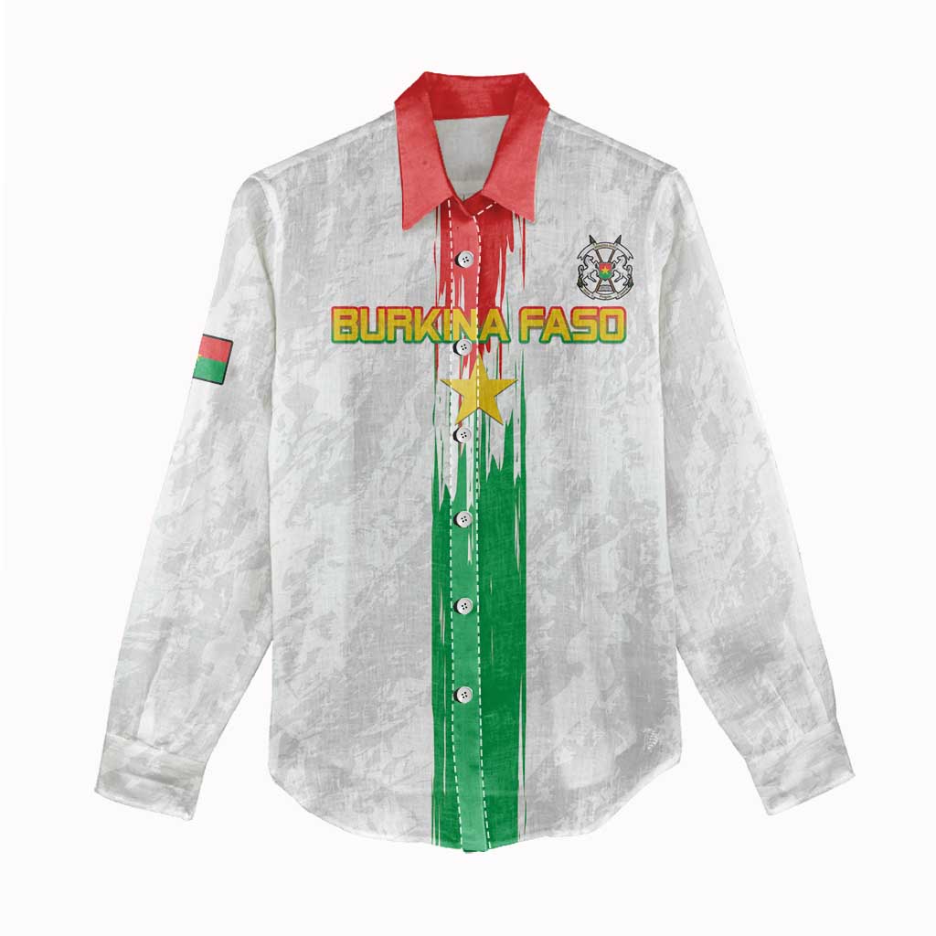 Custom Burkina Faso Football Women Casual Shirt Grunge Style