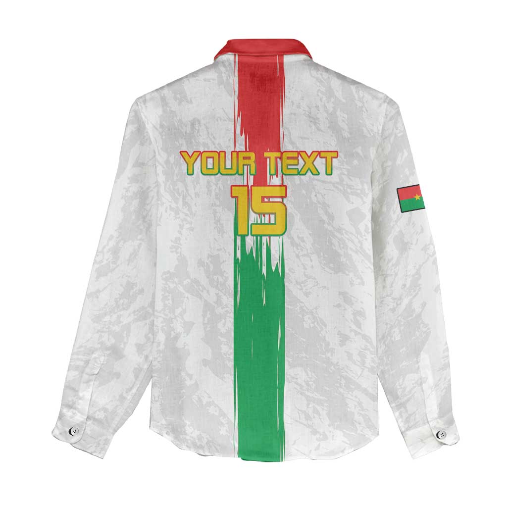 Custom Burkina Faso Football Women Casual Shirt Grunge Style