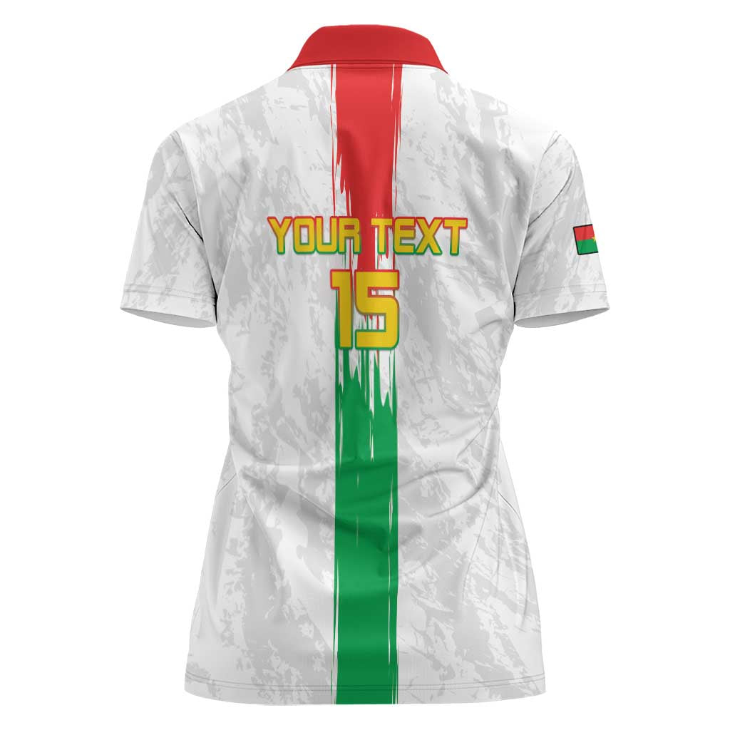 Custom Burkina Faso Football Women Polo Shirt Grunge Style