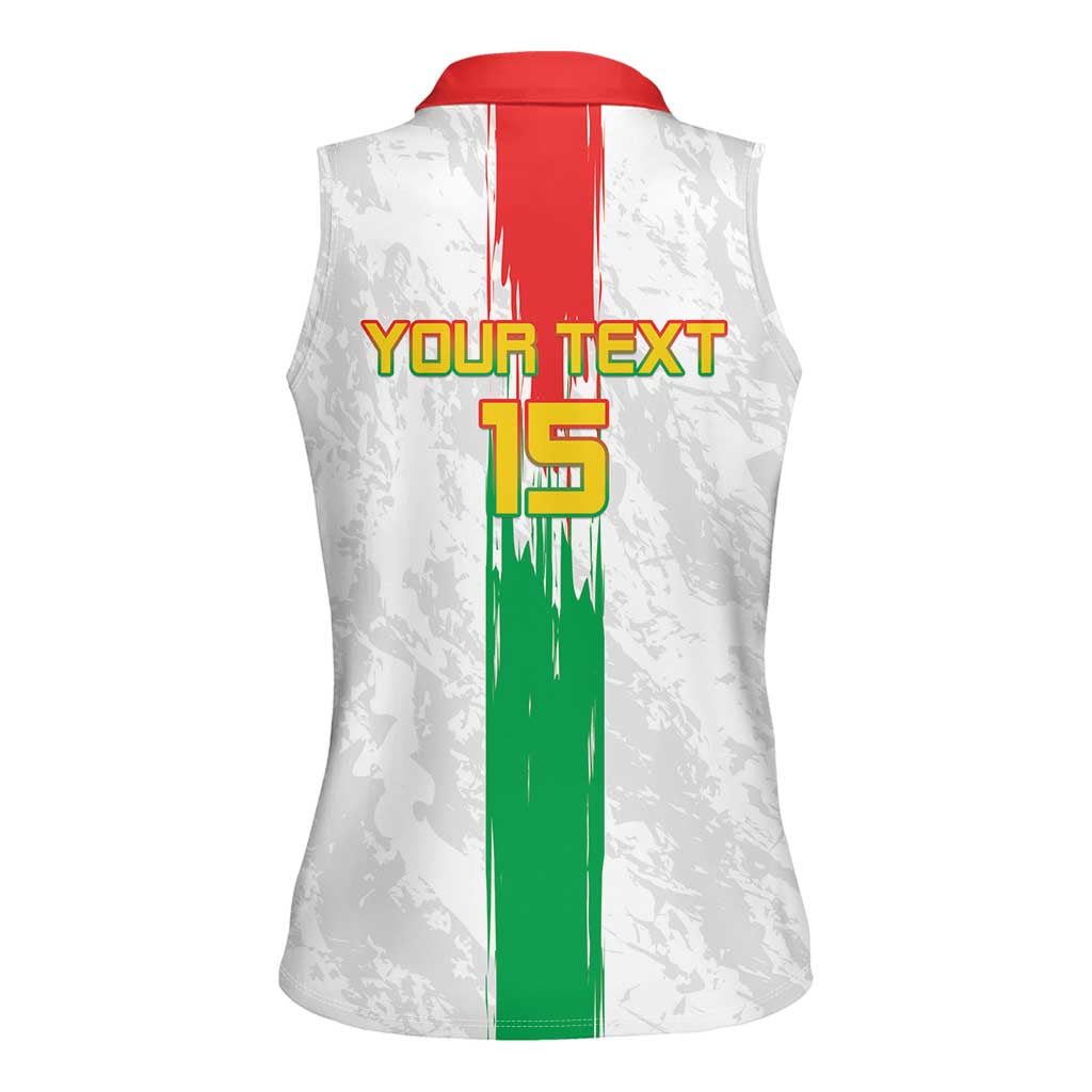 Custom Burkina Faso Football Women Sleeveless Polo Shirt Grunge Style