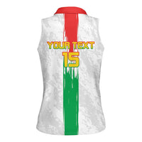 Custom Burkina Faso Football Women Sleeveless Polo Shirt Grunge Style