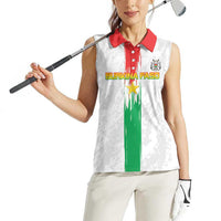 Custom Burkina Faso Football Women Sleeveless Polo Shirt Grunge Style