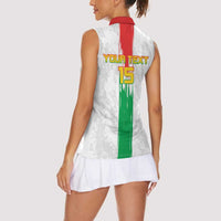 Custom Burkina Faso Football Women Sleeveless Polo Shirt Grunge Style