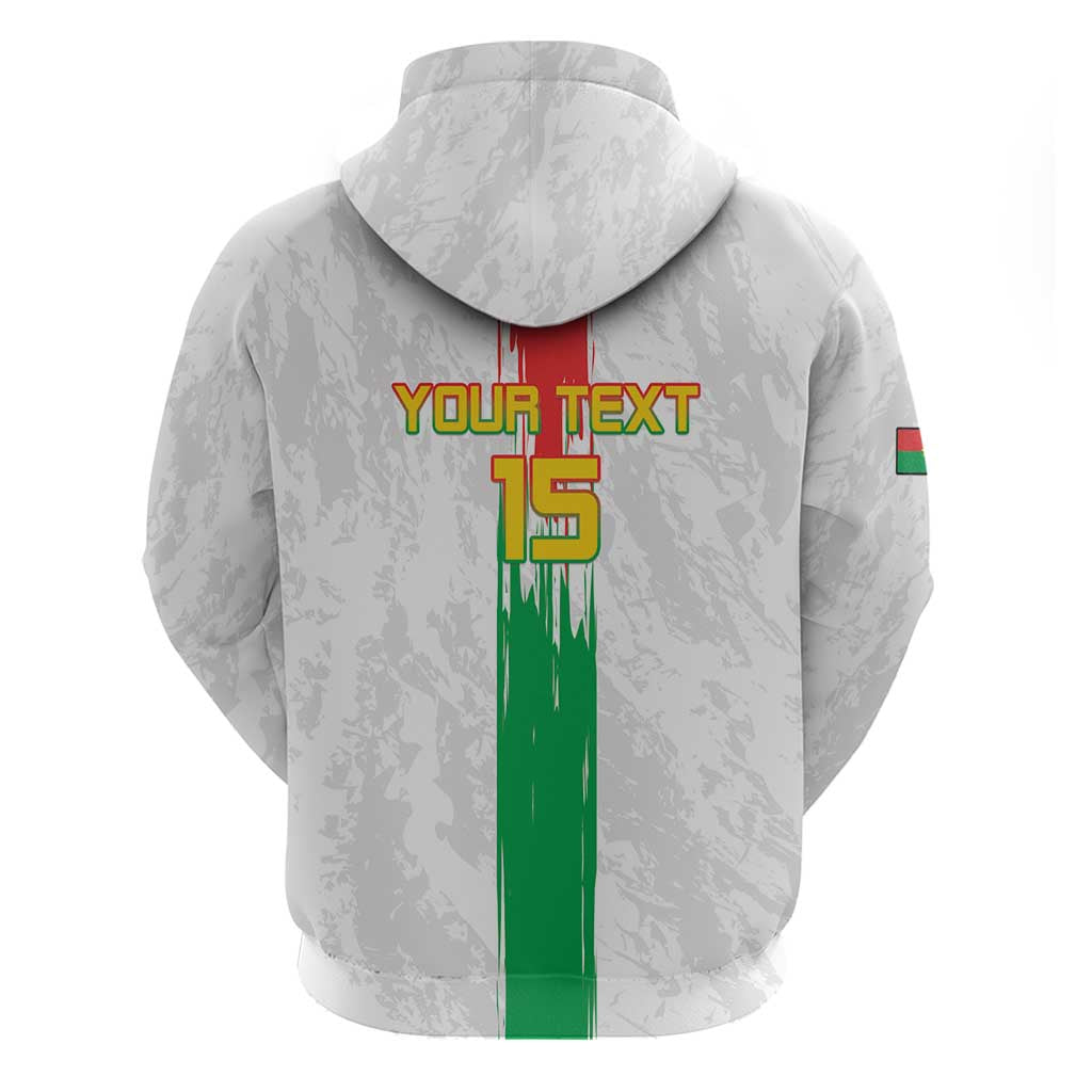 Custom Burkina Faso Football Zip Hoodie Grunge Style