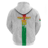 Custom Burkina Faso Football Zip Hoodie Grunge Style