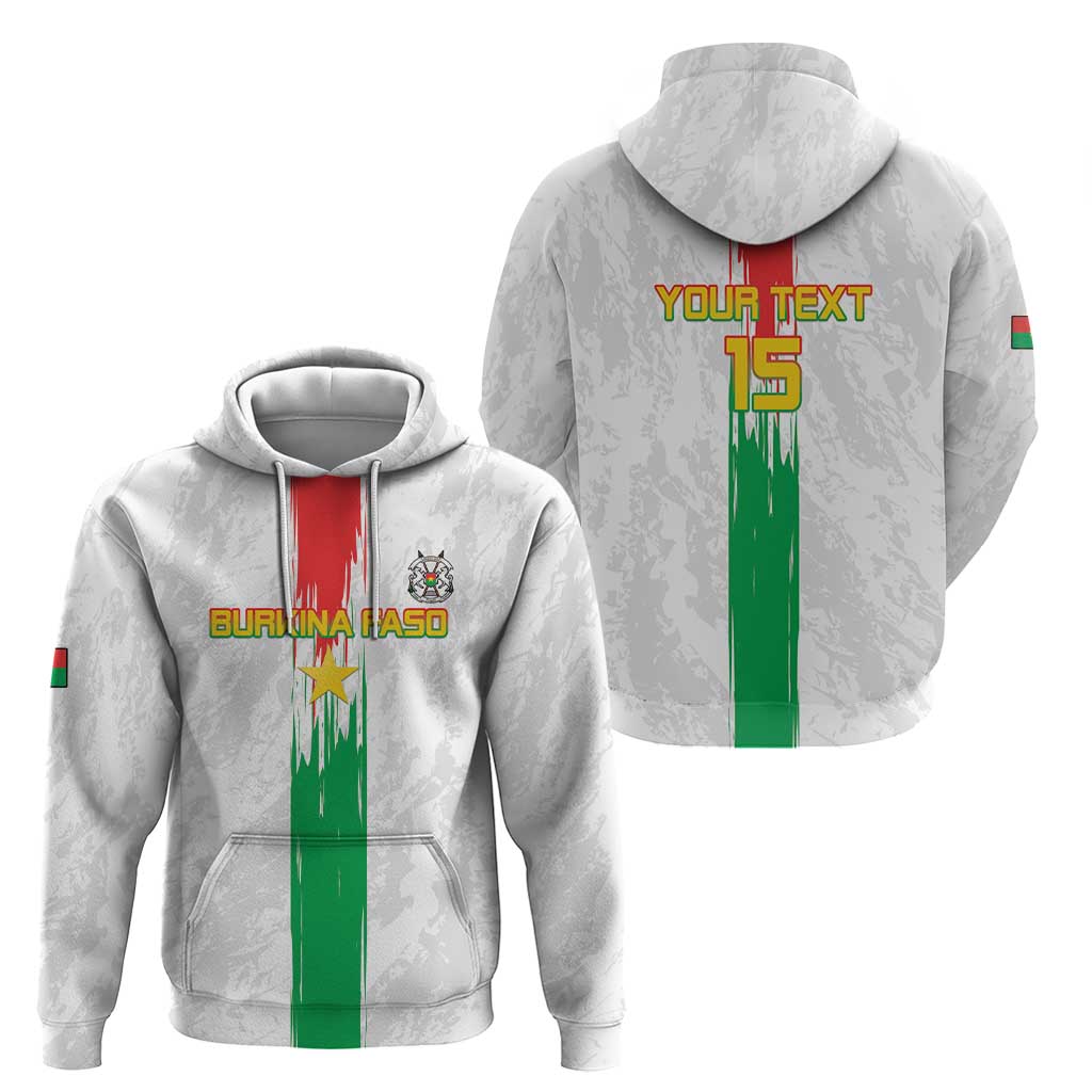 Custom Burkina Faso Football Zip Hoodie Grunge Style