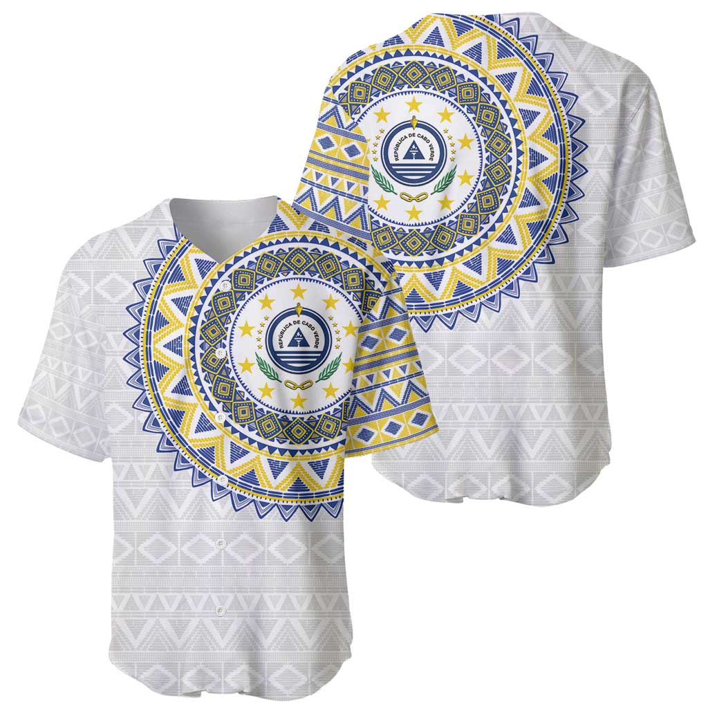 Cape Verde Baseball Jersey African Tribal Pattern