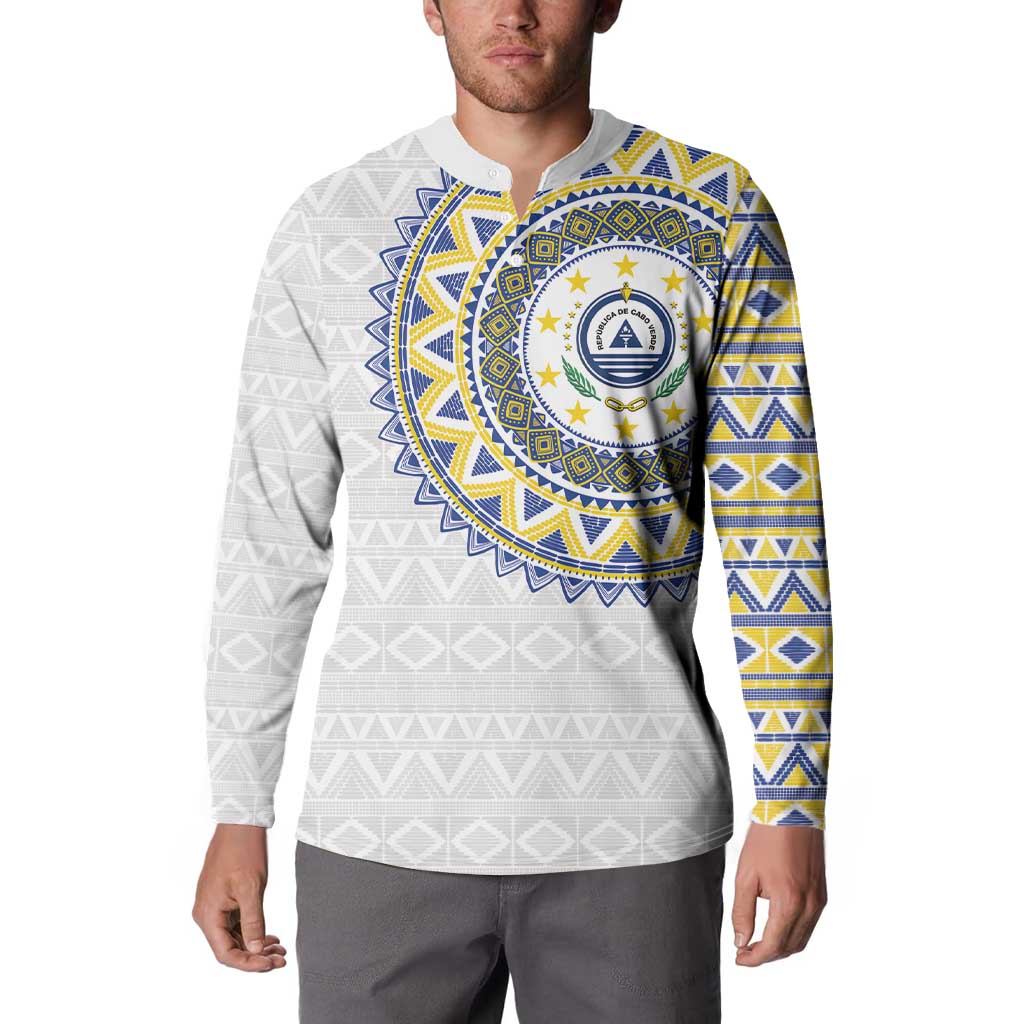 Cape Verde Button Sweatshirt African Tribal Pattern