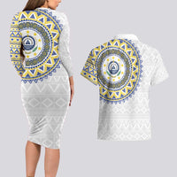 Cape Verde Couples Matching Long Sleeve Bodycon Dress and Hawaiian Shirt African Tribal Pattern