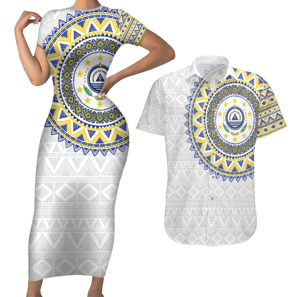 Cape Verde Couples Matching Short Sleeve Bodycon Dress and Hawaiian Shirt African Tribal Pattern