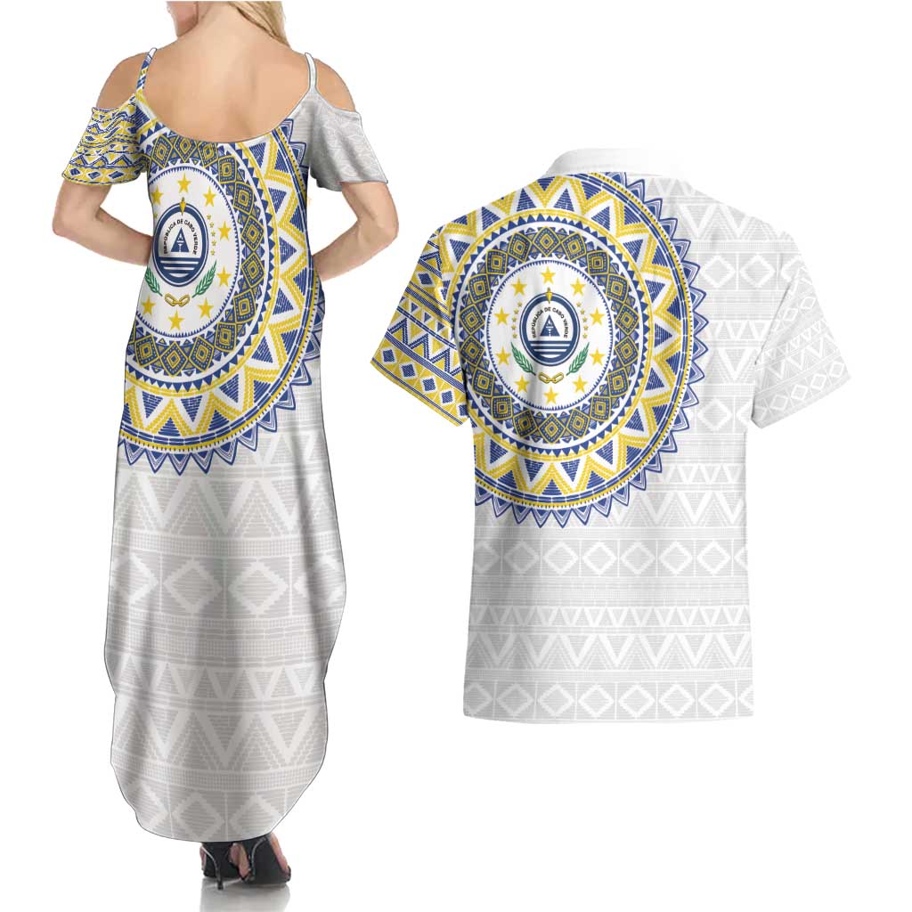 Cape Verde Couples Matching Summer Maxi Dress and Hawaiian Shirt African Tribal Pattern