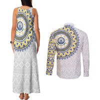 Cape Verde Couples Matching Tank Maxi Dress and Long Sleeve Button Shirt African Tribal Pattern