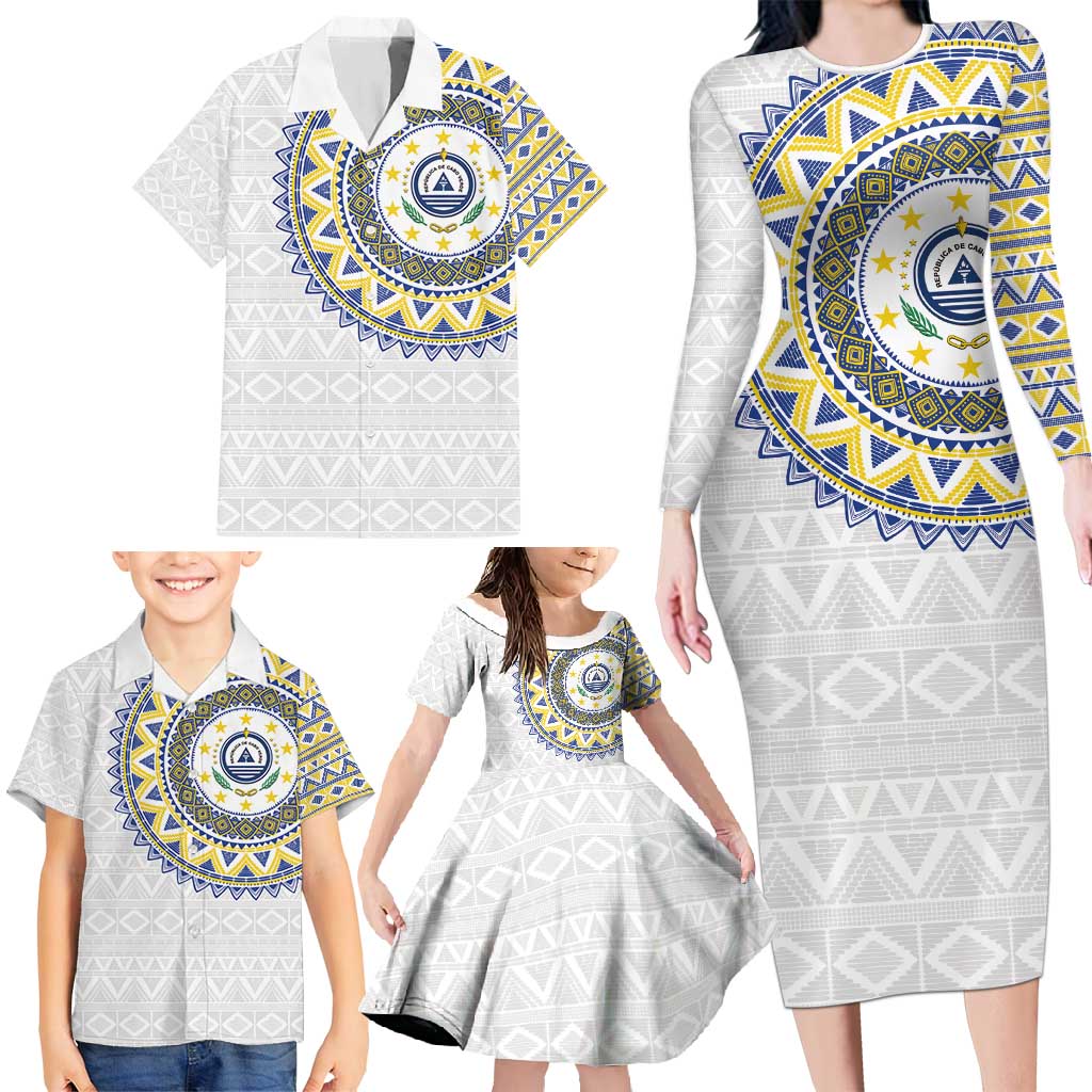 Cape Verde Family Matching Long Sleeve Bodycon Dress and Hawaiian Shirt African Tribal Pattern
