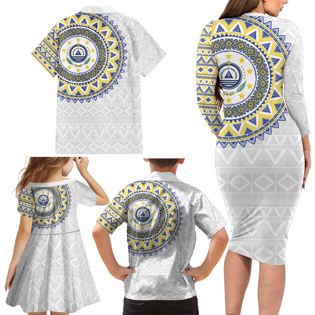 Cape Verde Family Matching Long Sleeve Bodycon Dress and Hawaiian Shirt African Tribal Pattern