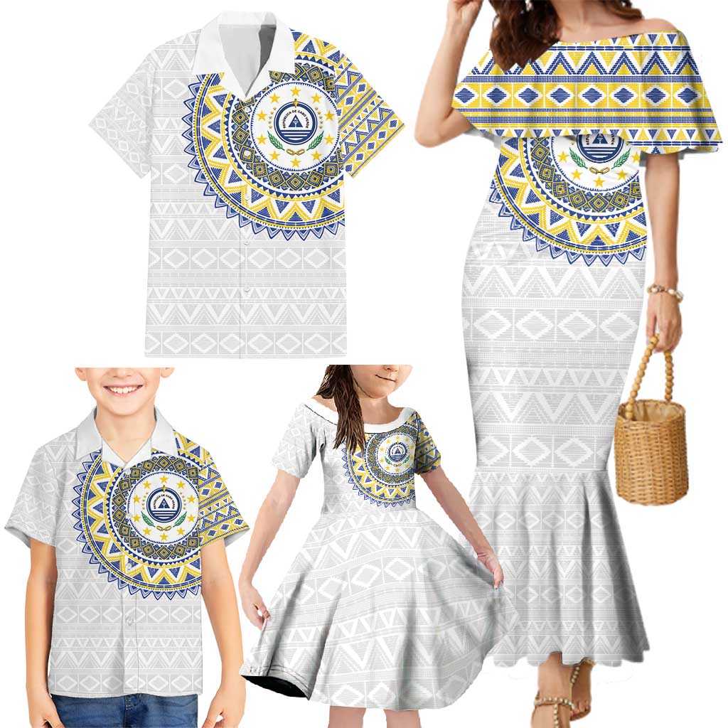Cape Verde Family Matching Mermaid Dress and Hawaiian Shirt African Tribal Pattern