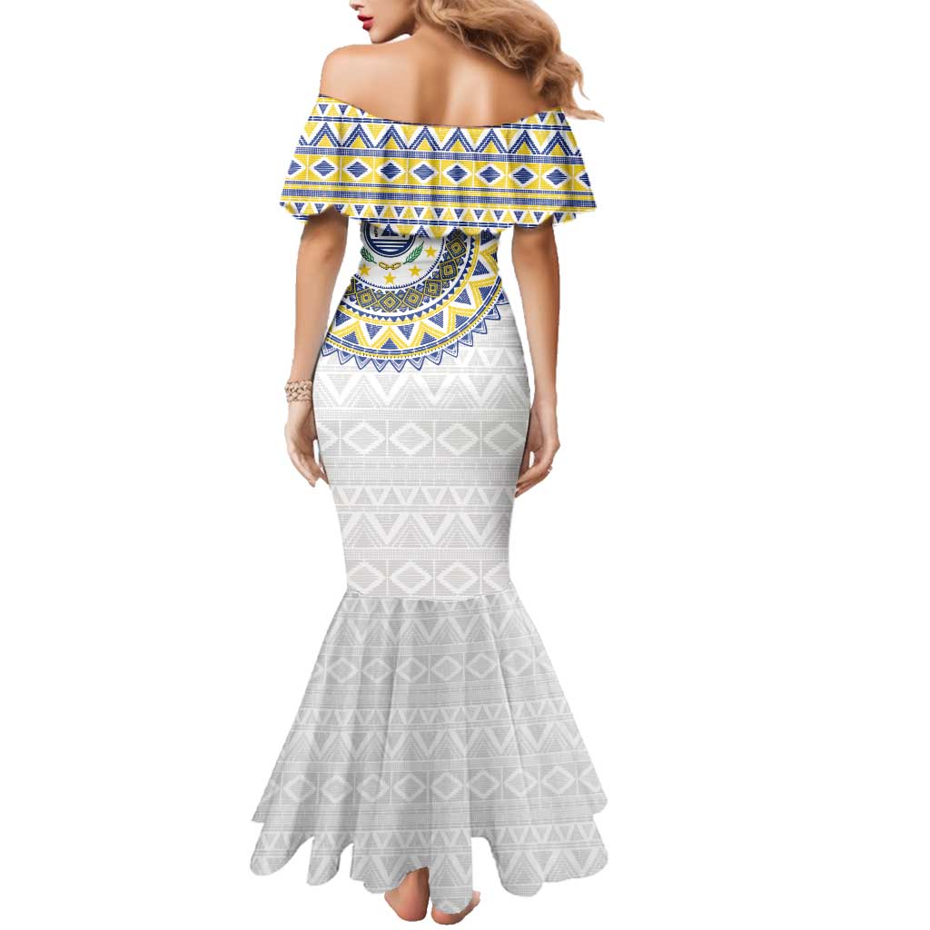 Cape Verde Family Matching Mermaid Dress and Hawaiian Shirt African Tribal Pattern