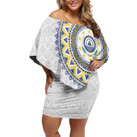 Cape Verde Family Matching Off Shoulder Short Dress and Hawaiian Shirt African Tribal Pattern