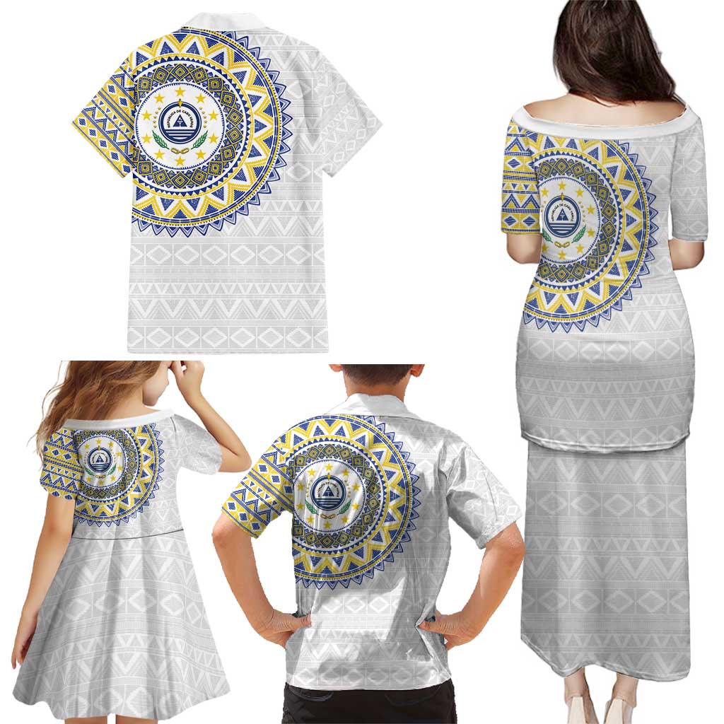 Cape Verde Family Matching Puletasi and Hawaiian Shirt African Tribal Pattern