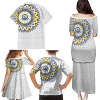 Cape Verde Family Matching Puletasi and Hawaiian Shirt African Tribal Pattern