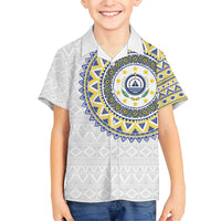 Cape Verde Family Matching Short Sleeve Bodycon Dress and Hawaiian Shirt African Tribal Pattern