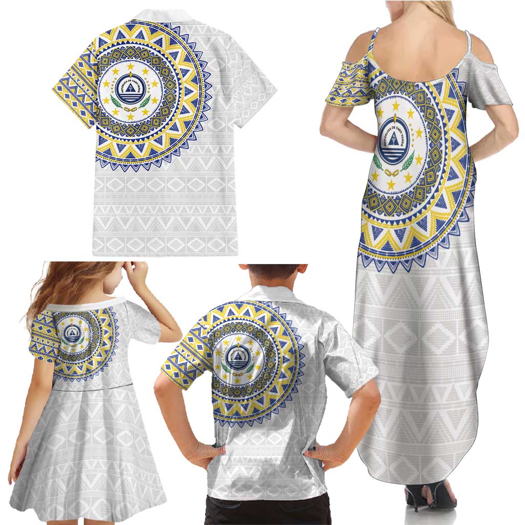 Cape Verde Family Matching Summer Maxi Dress and Hawaiian Shirt African Tribal Pattern