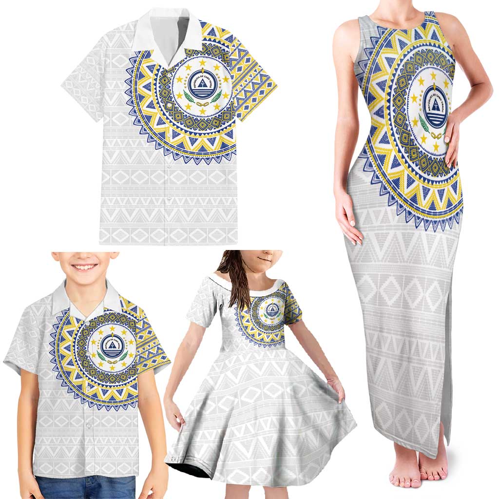 Cape Verde Family Matching Tank Maxi Dress and Hawaiian Shirt African Tribal Pattern