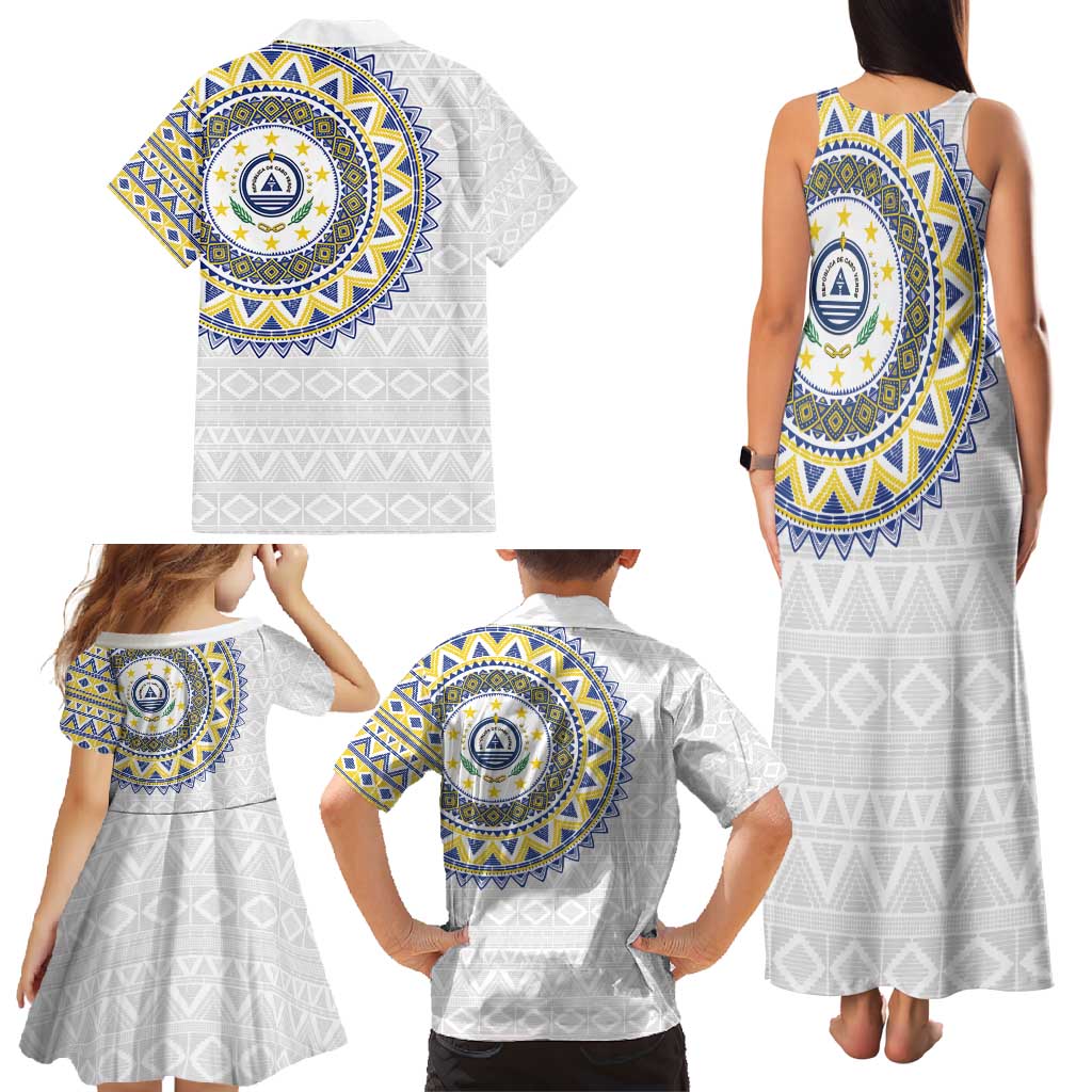 Cape Verde Family Matching Tank Maxi Dress and Hawaiian Shirt African Tribal Pattern