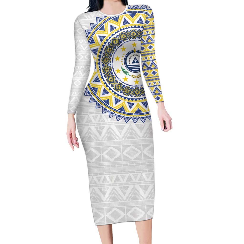 Cape Verde Long Sleeve Bodycon Dress African Tribal Pattern