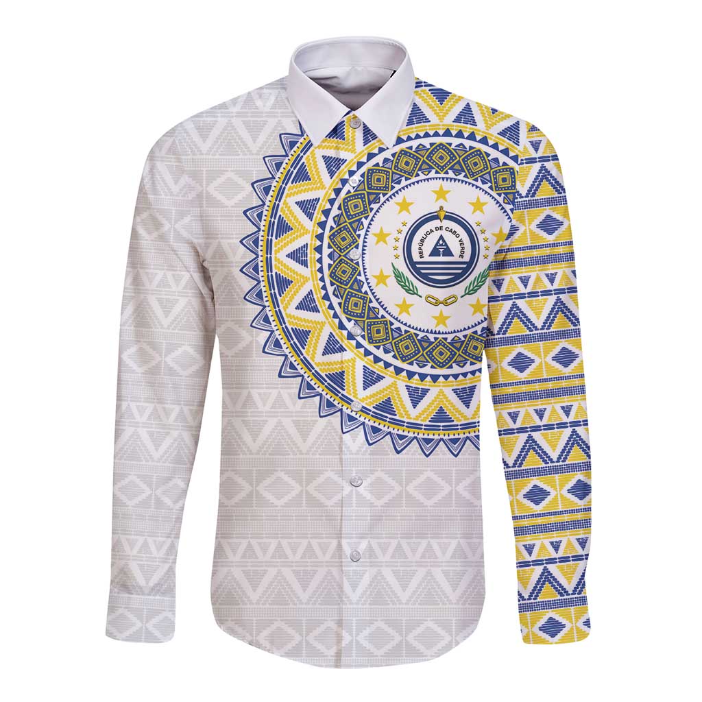 Cape Verde Long Sleeve Button Shirt African Tribal Pattern