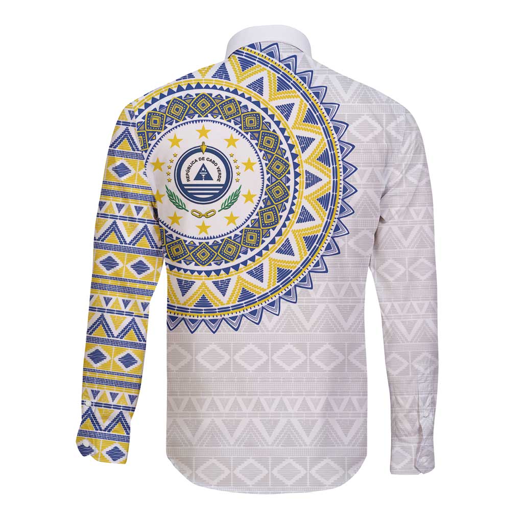 Cape Verde Long Sleeve Button Shirt African Tribal Pattern