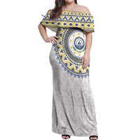 Cape Verde Off Shoulder Maxi Dress African Tribal Pattern