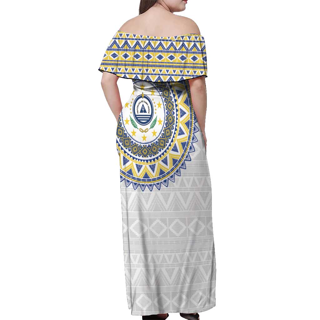 Cape Verde Off Shoulder Maxi Dress African Tribal Pattern