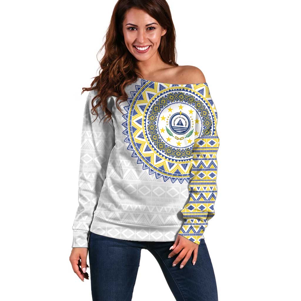 Cape Verde Off Shoulder Sweater African Tribal Pattern