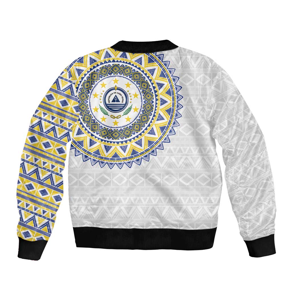 Cape Verde Sleeve Zip Bomber Jacket African Tribal Pattern