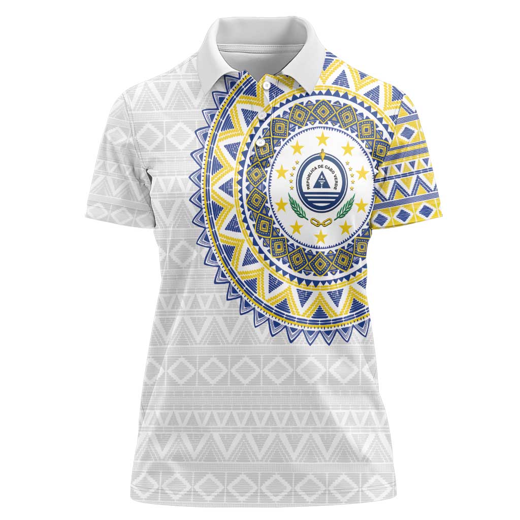 Cape Verde Women Polo Shirt African Tribal Pattern