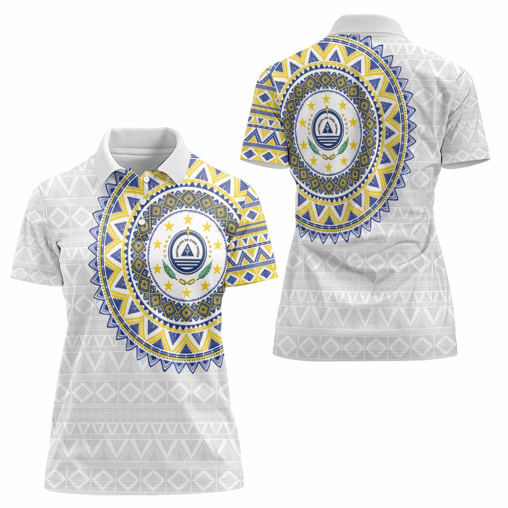 Cape Verde Women Polo Shirt African Tribal Pattern