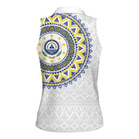 Cape Verde Women Sleeveless Polo Shirt African Tribal Pattern