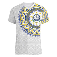 Cape Verde Women V-Neck T-Shirt African Tribal Pattern