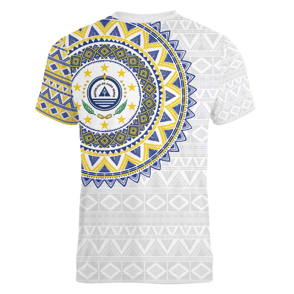 Cape Verde Women V-Neck T-Shirt African Tribal Pattern