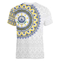 Cape Verde Women V-Neck T-Shirt African Tribal Pattern