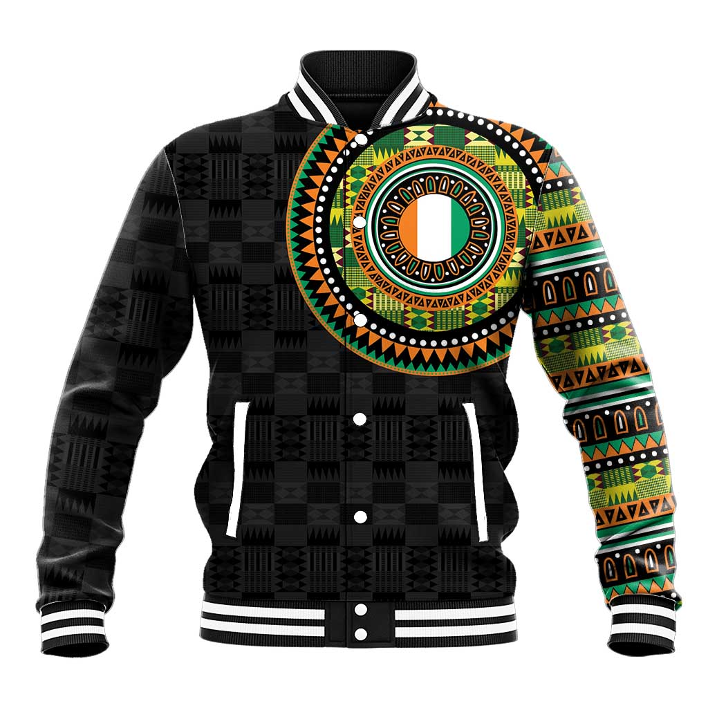 Ivory Coast Baseball Jacket African Tribal Pattern