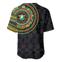 Ivory Coast Baseball Jersey African Tribal Pattern