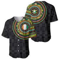 Ivory Coast Baseball Jersey African Tribal Pattern