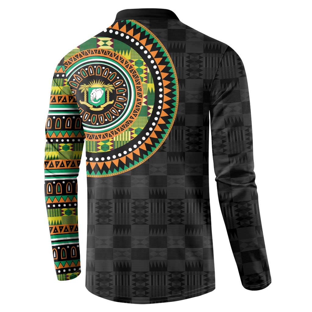 Ivory Coast Button Sweatshirt African Tribal Pattern