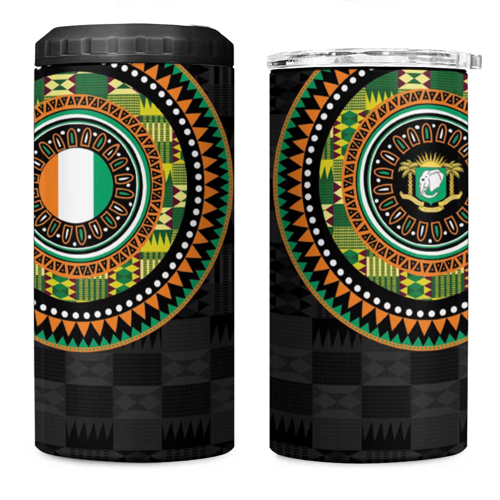 Ivory Coast 4 in 1 Can Cooler Tumbler African Tribal Pattern