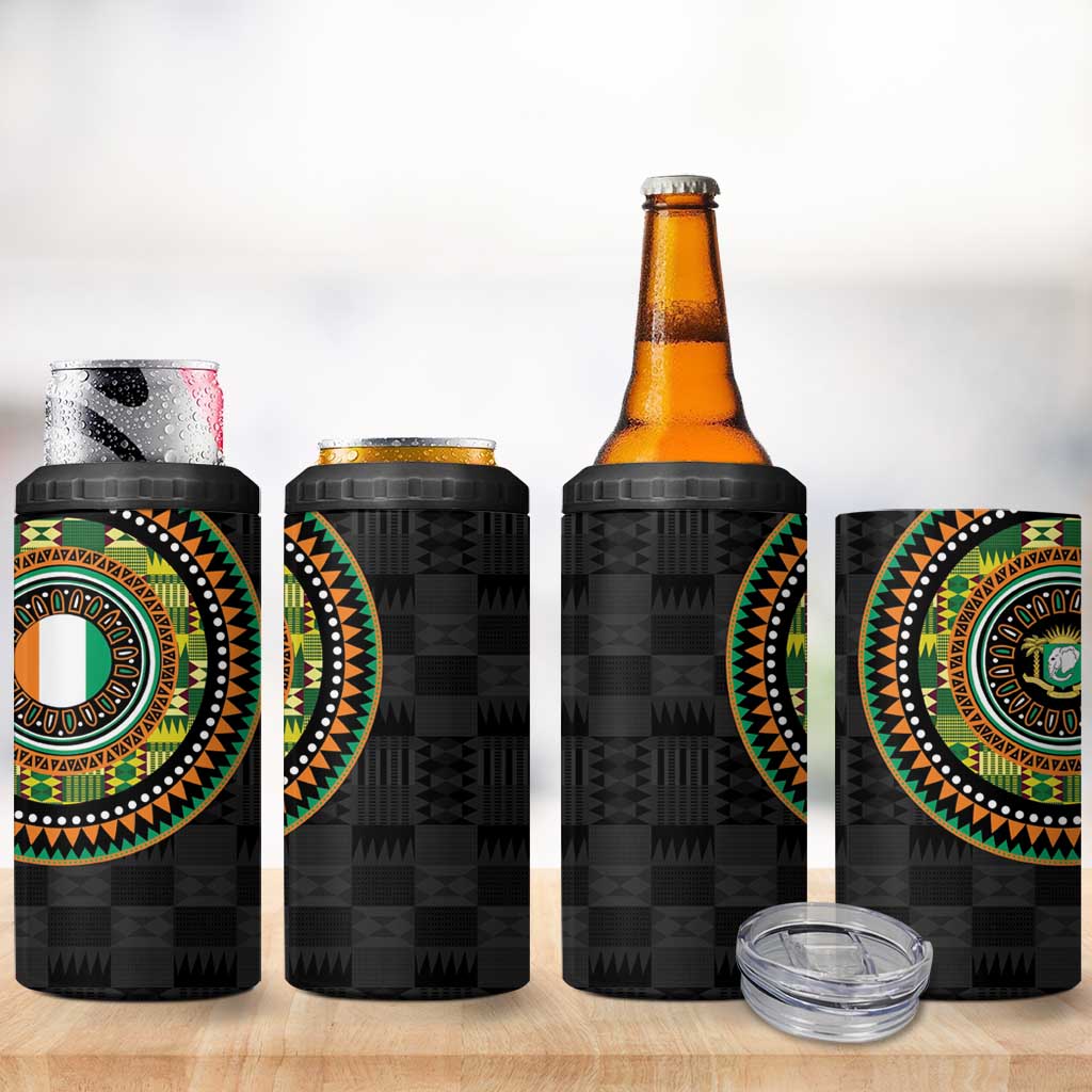 Ivory Coast 4 in 1 Can Cooler Tumbler African Tribal Pattern